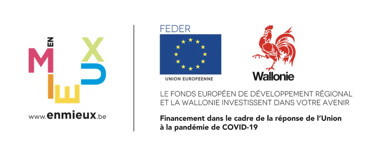 Logo Le Fonds européen de développement régional et la Wallonie investissent dans votre avenir